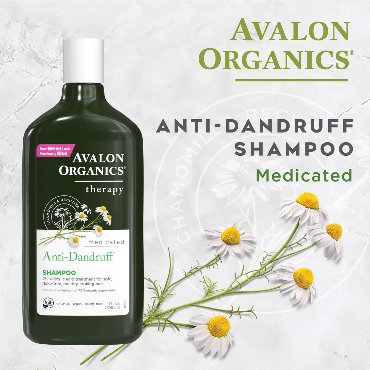 Avalon Organics Dandruff Therapy Shampoo 11 Fl Oz side view