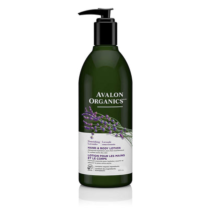Avalon Organics Hand and Body Lotion Lavender 12 oz front view