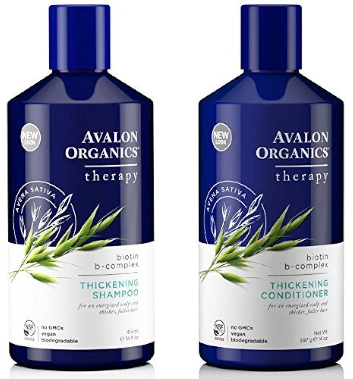 Avalon Organics Thickening Shampoo and Conditioner front view