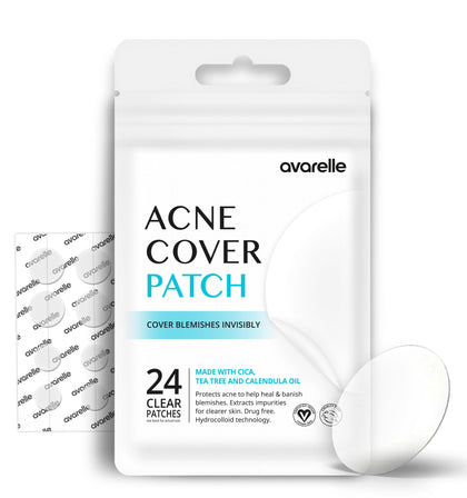 AVARELLE Hydrocolloid Acne Pimple Patches front view packaging