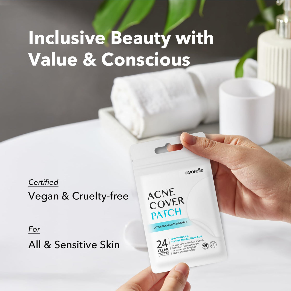 AVARELLE Hydrocolloid Acne Pimple Patches side view