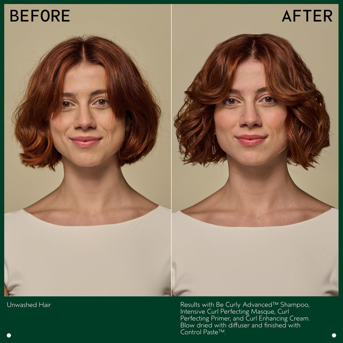 Aveda Be Curly Advanced Curl Cream application on wavy hair