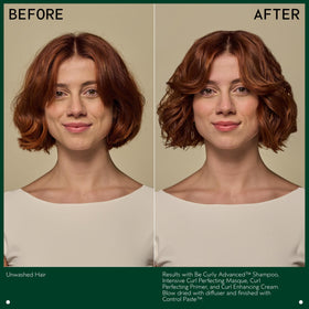 Aveda Be Curly Advanced Curl Cream application on wavy hair