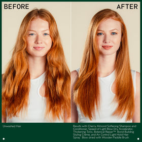 Aveda Cherry Almond Softening Shampoo in a bathroom setting