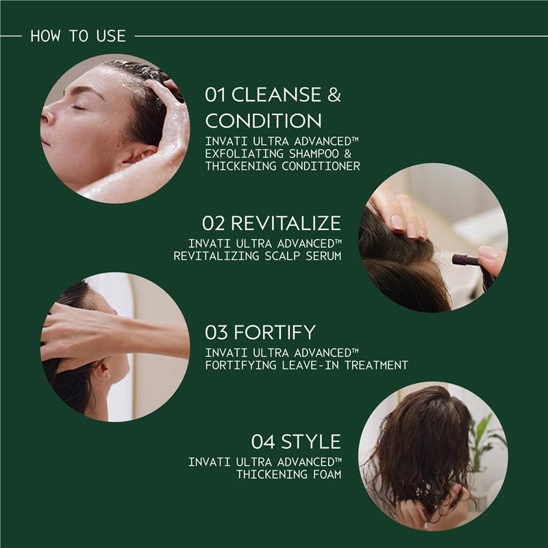 Aveda Invati Ultra Advanced Thickening Foam with other hair care products