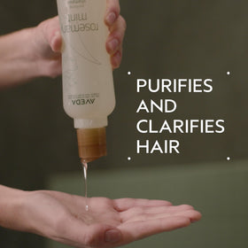 Aveda Rosemary Mint Shampoo bottle close-up