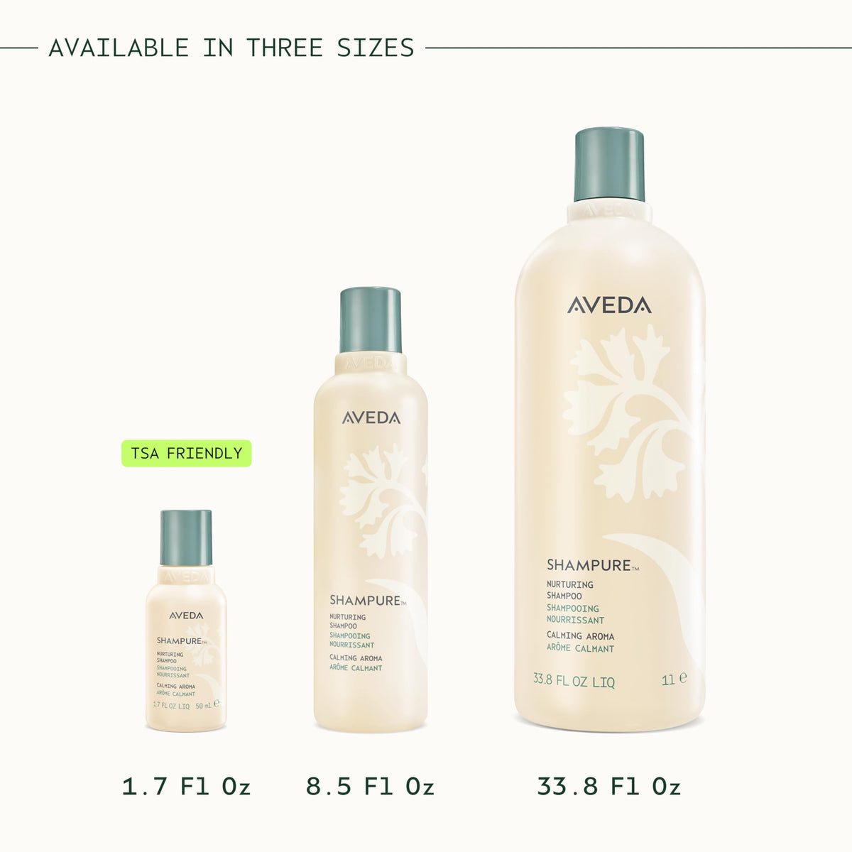 Aveda Shampure Shampoo bottle on bathroom shelf