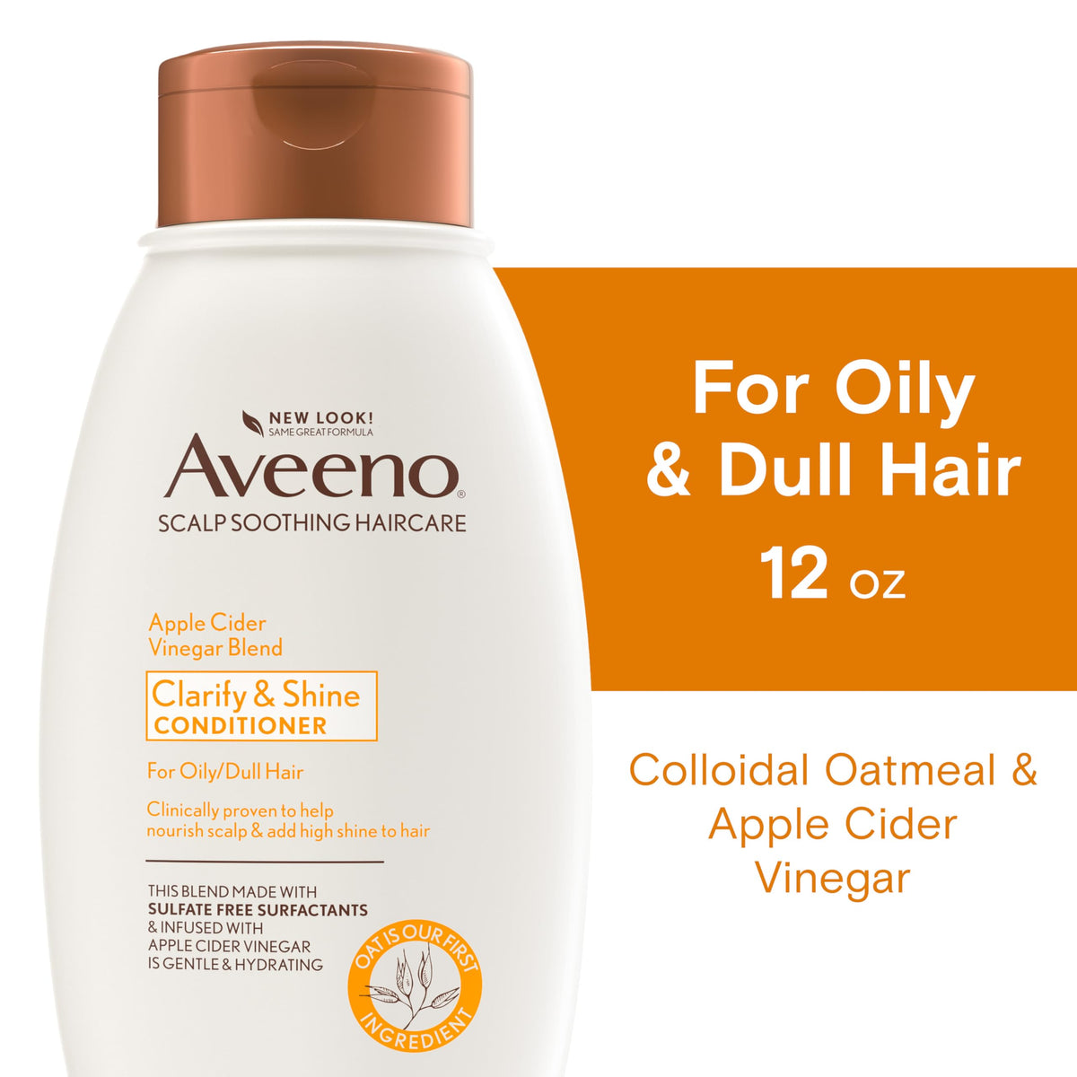 Aveeno Apple Cider Vinegar Conditioner 12 fl oz back view