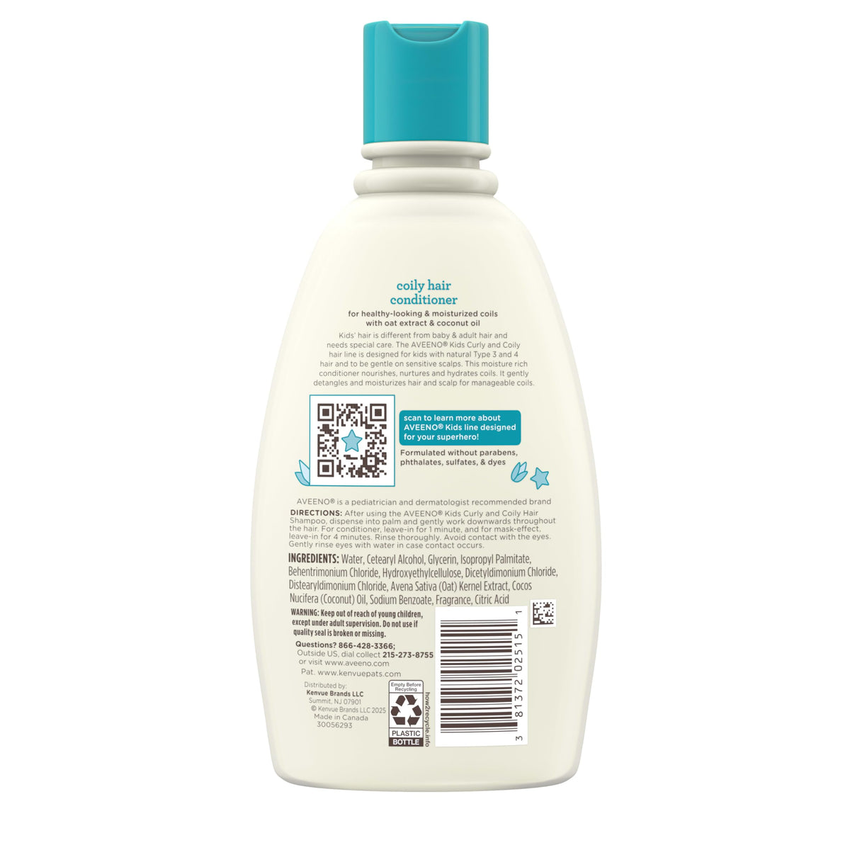 Aveeno Baby Kids Coily Hair Conditioner with other hair care products