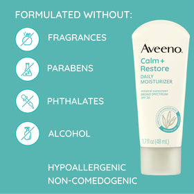 Aveeno Calm + Restore Daily Moisturizer Mineral Sunscreen in outdoor setting