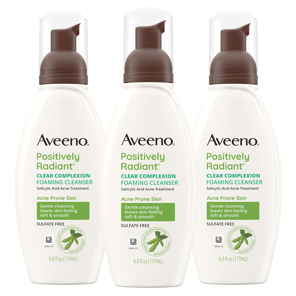 Aveeno Clear Complexion Foaming Cleanser 3-Pack front view