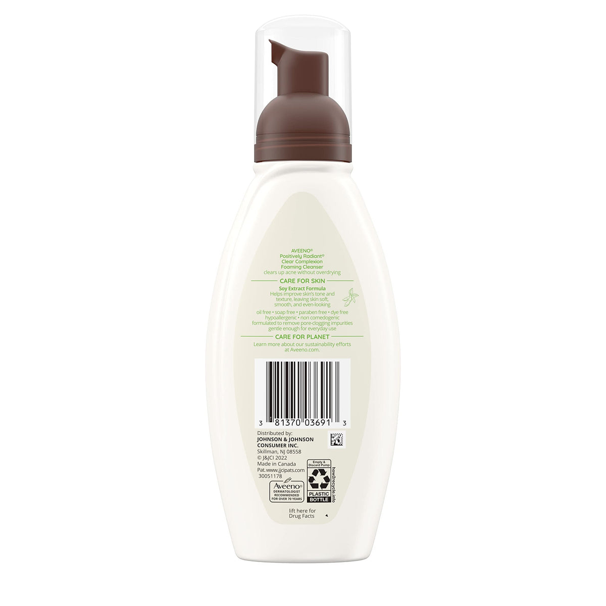 Aveeno Clear Complexion Foaming Cleanser in use on skin