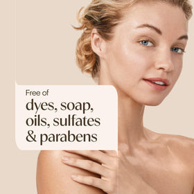 Aveeno Clear Complexion Foaming Cleanser on a bathroom counter