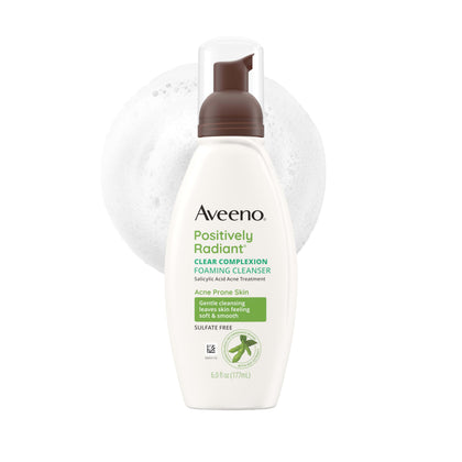 Aveeno Clear Complexion Foaming Face Cleanser front view 6 fl. oz