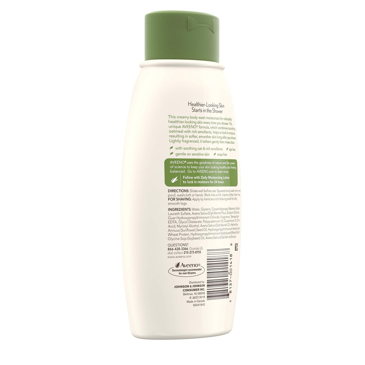 Aveeno Daily Moisturizing Body Wash 12 Fl Oz packaging close-up