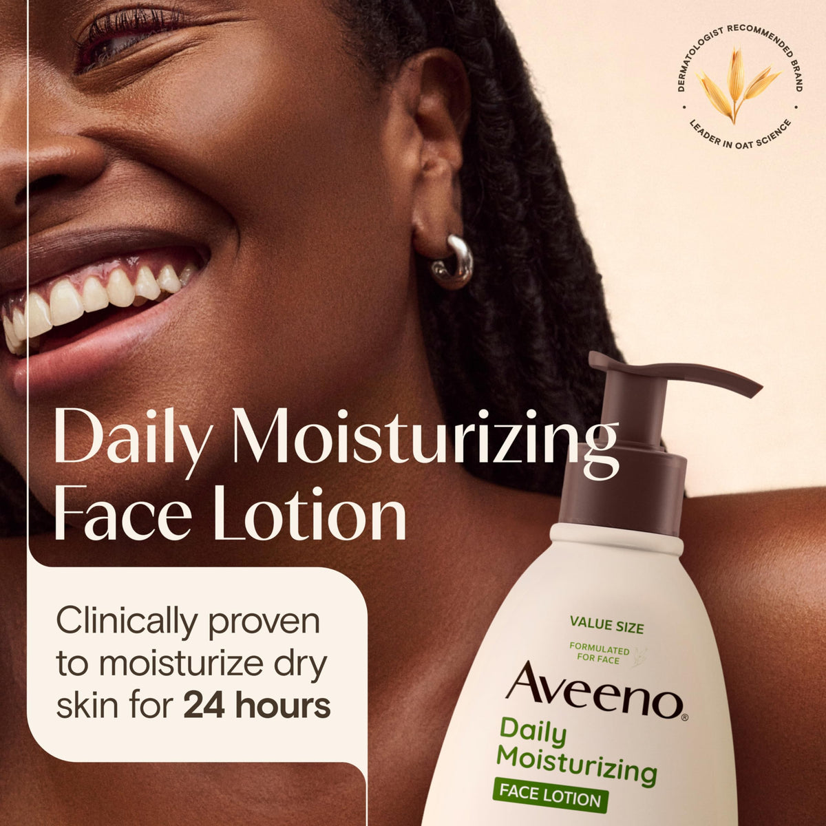 Aveeno Daily Moisturizing Face Lotion 12 fl. oz back view