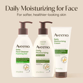 Aveeno Daily Moisturizing Face Lotion 12 fl. oz on a bathroom counter