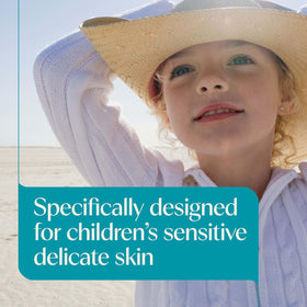 Aveeno Kids Sunscreen Lotion SPF 50 applied on child's skin