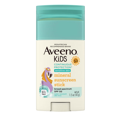 Aveeno Kids Zinc Oxide Sunscreen Stick SPF 50 front view