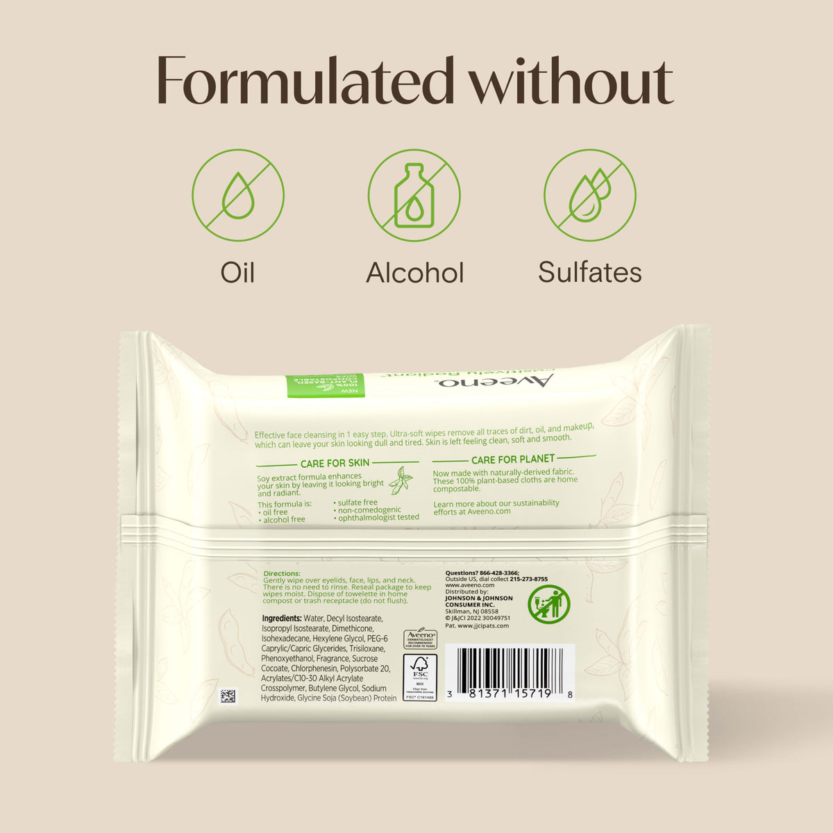 Aveeno Makeup Removing Wipes with natural background