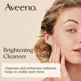 Aveeno Positively Radiant Brightening Facial Cleanser bottle side view