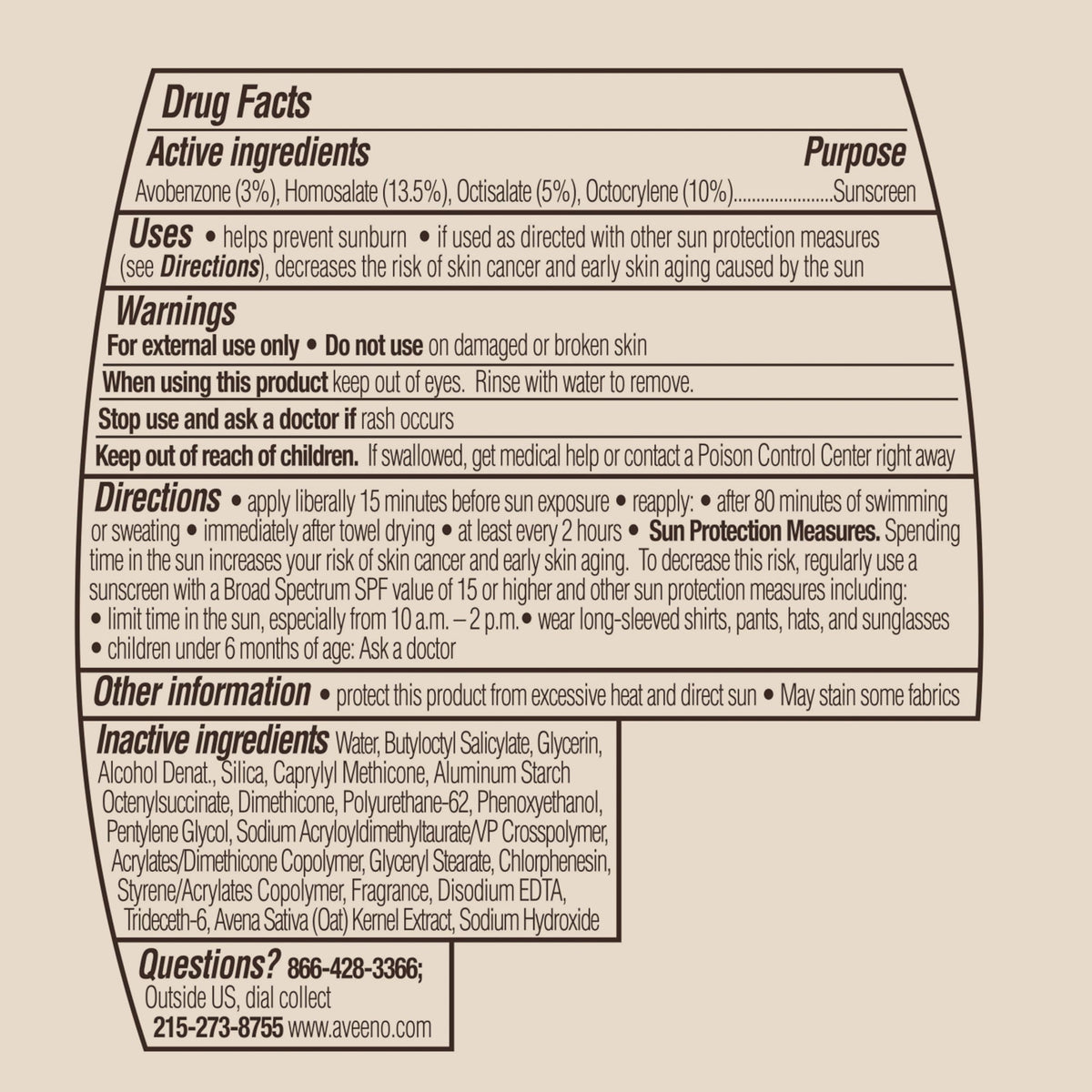 Aveeno Protect + Hydrate Sunscreen Lotion pump bottle close-up