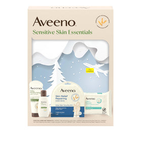 Aveeno Sensitive Skin Essentials Gift Set front view with all products visible