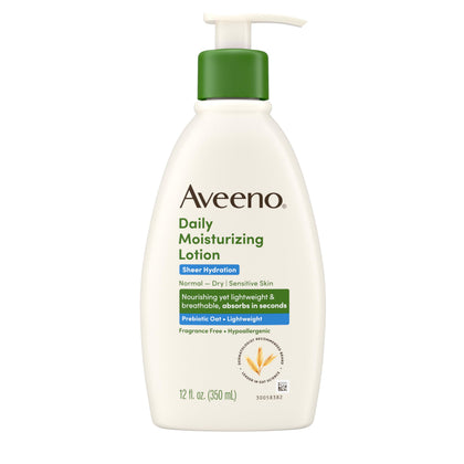 Aveeno Sheer Hydration Daily Moisturizing Lotion 12 fl. oz front view