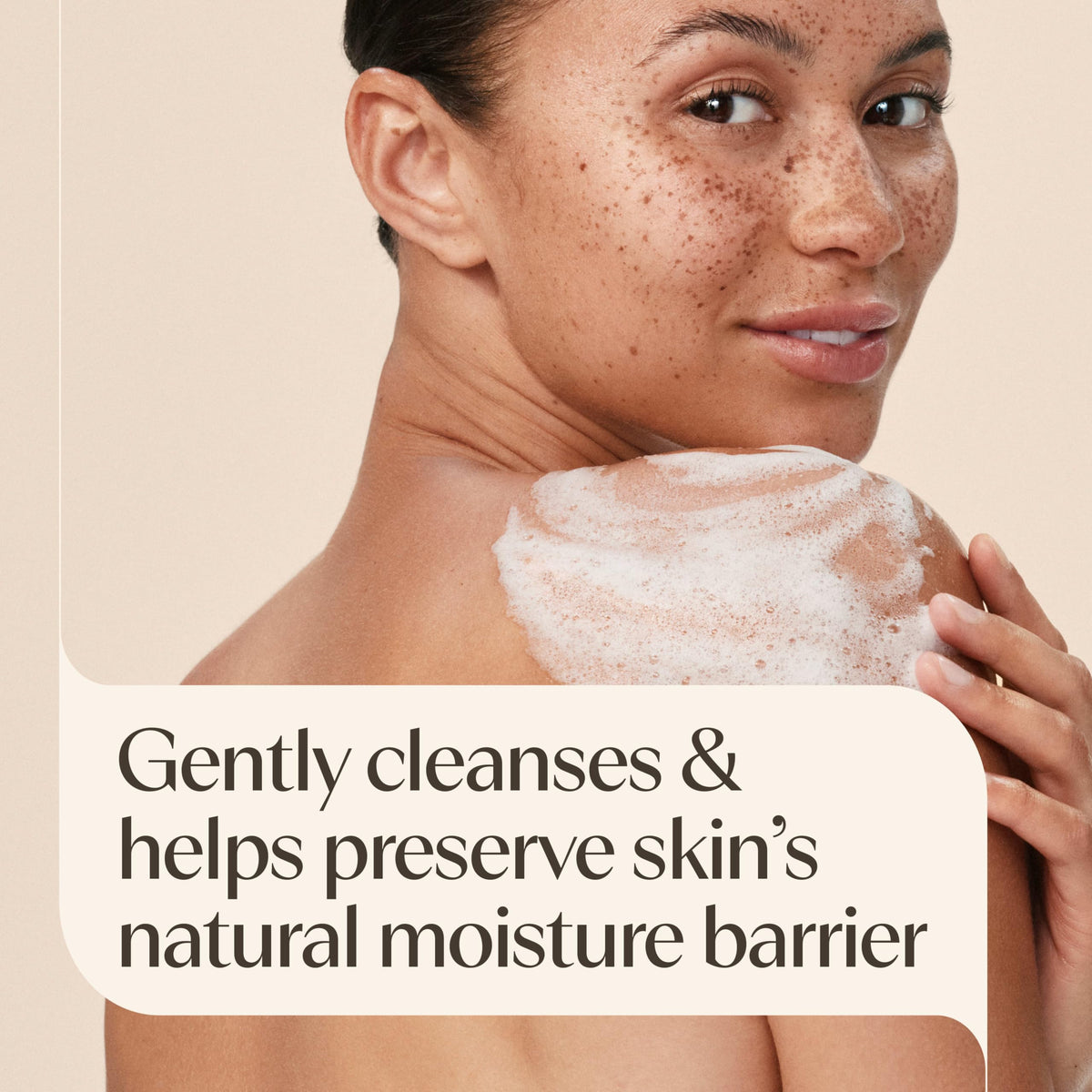 Aveeno Skin Relief Body Wash side view showing pump