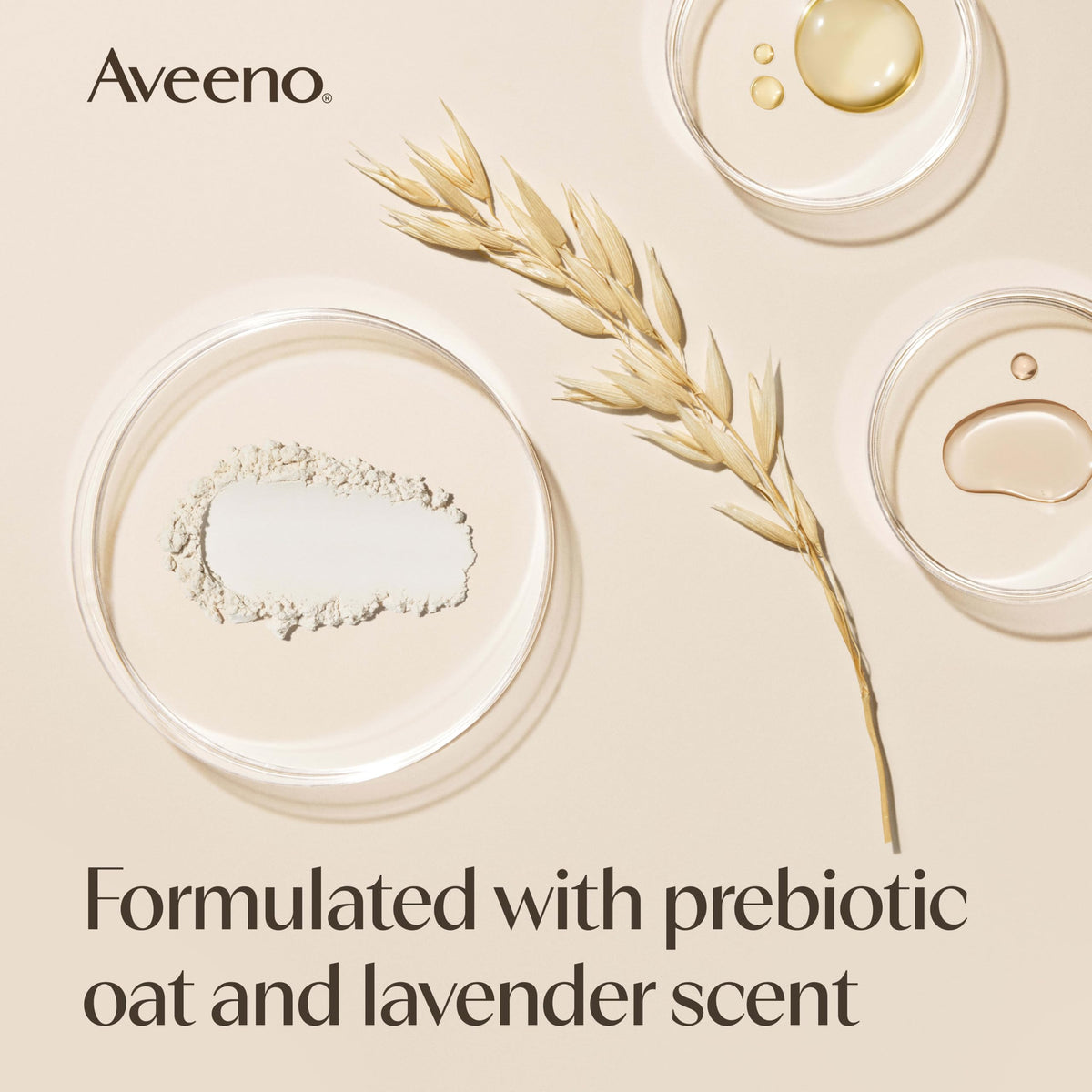 Aveeno Stress Relief Body Lotion in a bathroom setting