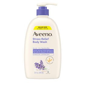 Aveeno Stress Relief Body Wash 33 Fl Oz front view