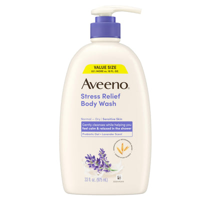 Aveeno Stress Relief Body Wash 33 Fl Oz front view