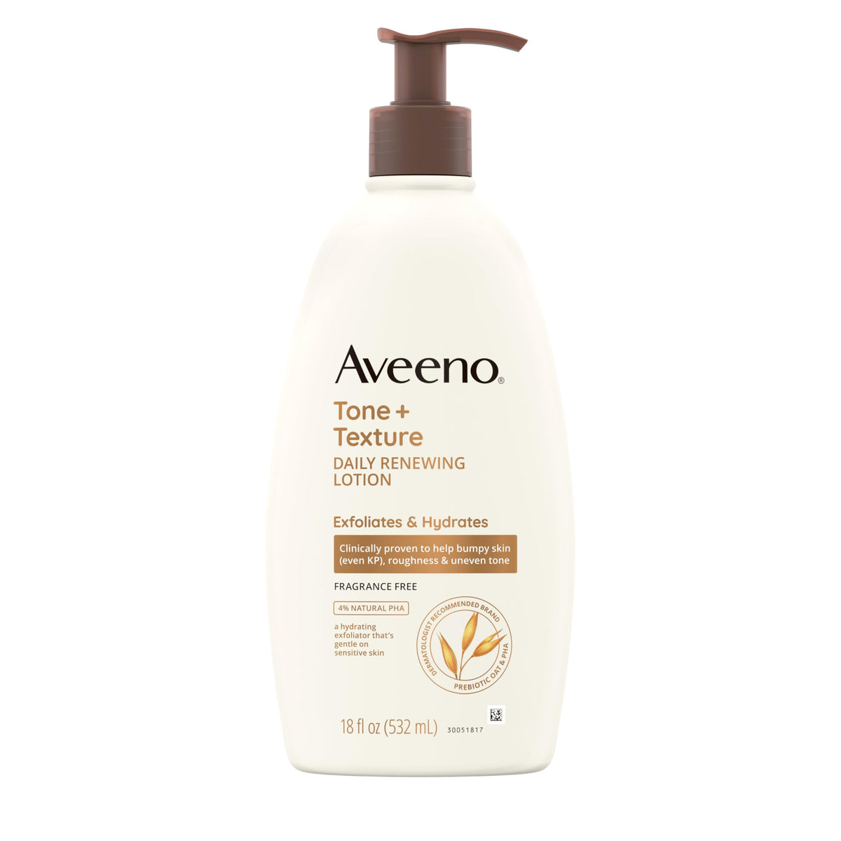 Aveeno Tone + Texture Renewing Body Lotion 18 fl. oz front view