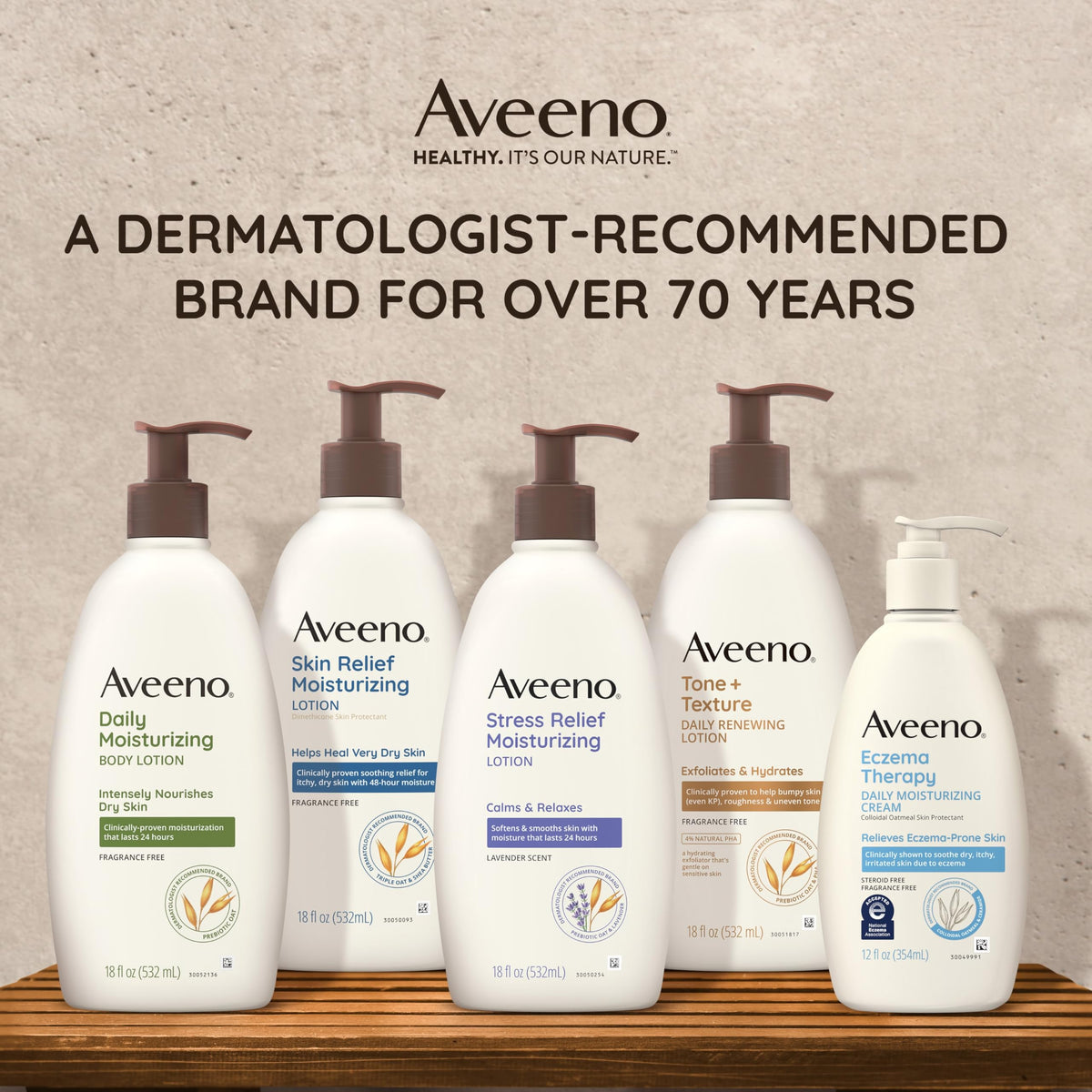 Aveeno Tone + Texture Renewing Body Lotion with natural ingredients