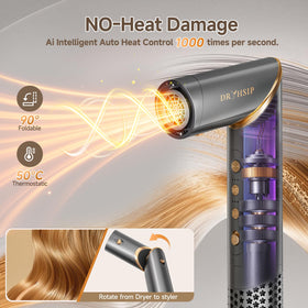 AVENHO 8-in-1 Hot Air Styler in use on long hair
