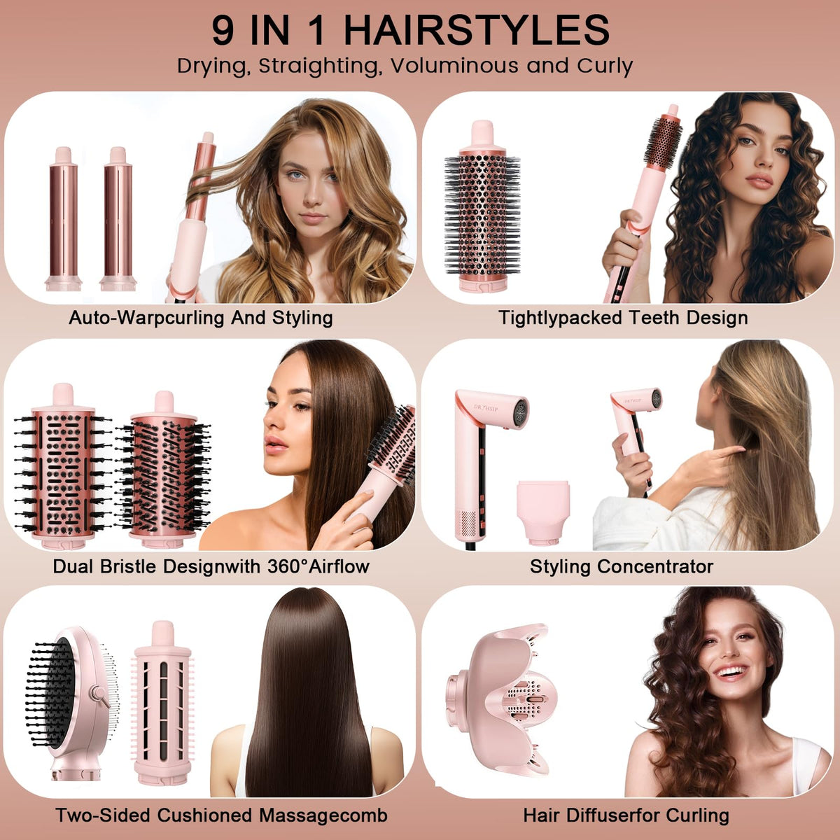 AVENHO hair styling tool showing the blow dryer nozzle