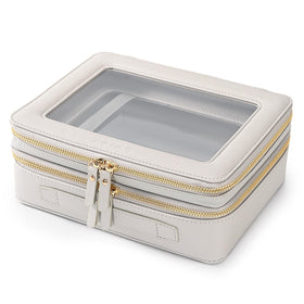 Aveniee Clear Makeup Bag double layer front view in grey