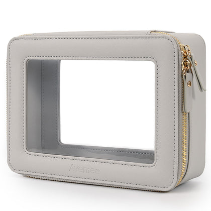 Aveniee Clear Makeup Bag Organizer front view in grey