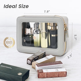 Aveniee Clear Makeup Bag Organizer on a bathroom counter