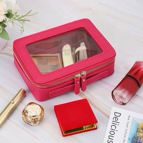 Aveniee Clear Makeup Bag Organizer with zippers close-up