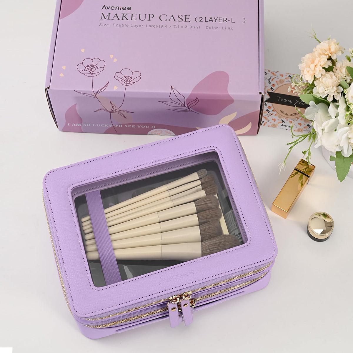 Aveniee Clear Makeup Bag packed in a gift box