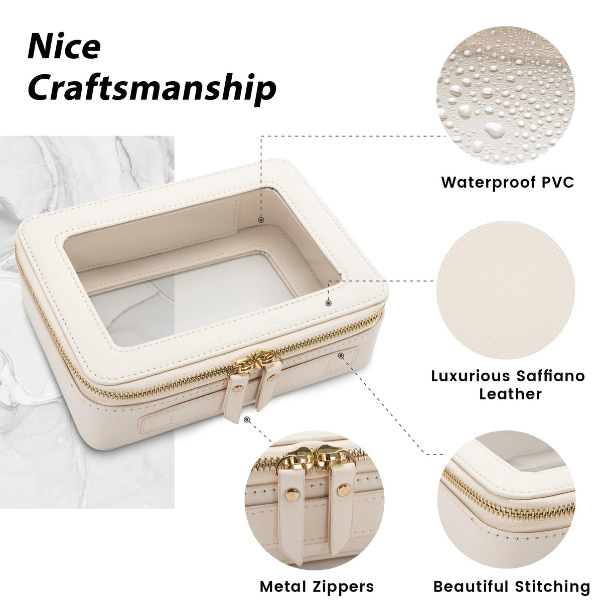 Aveniee Clear Makeup Bag Set packaged in a gift box