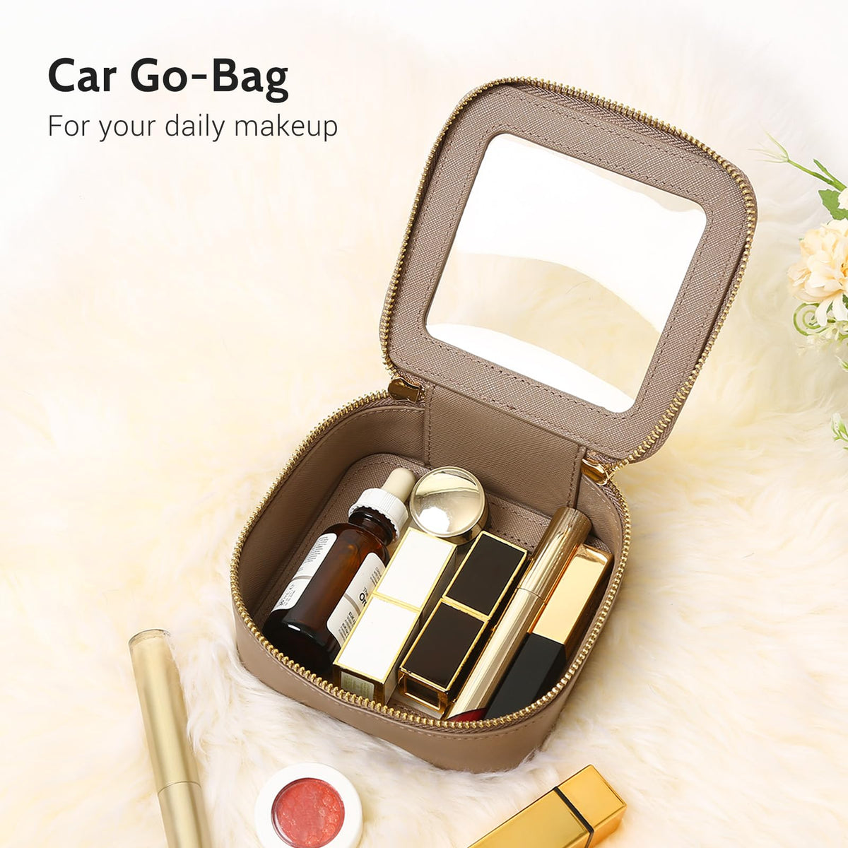 Aveniee Clear Makeup Bag Set side view