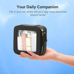 Aveniee Clear Makeup Bag Set with polished hardware and stitching detail