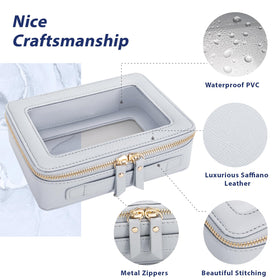 Aveniee Clear Makeup Bag showing zippered opening