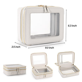 Aveniee Clear Makeup Bag side view with zipper