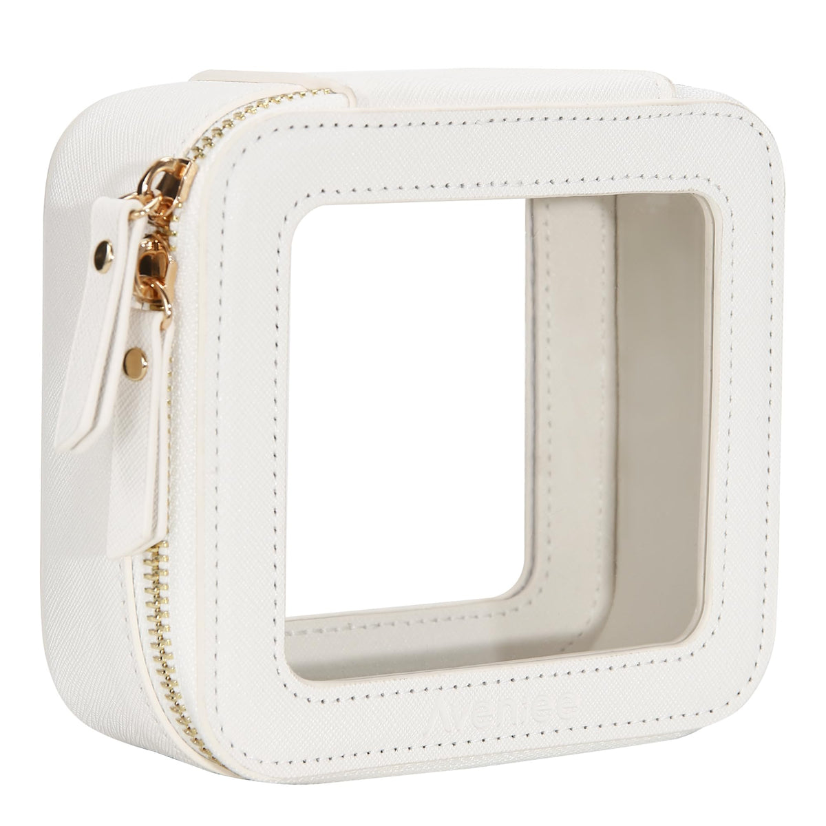 Aveniee Clear Makeup Bag with polished hardware and zippers