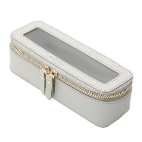 Aveniee Clear Makeup Brush Bag front view in grey