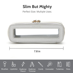 Aveniee Clear Makeup Brush Bag lifestyle scene on vanity