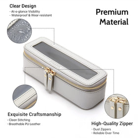 Aveniee Clear Makeup Brush Bag open showing storage